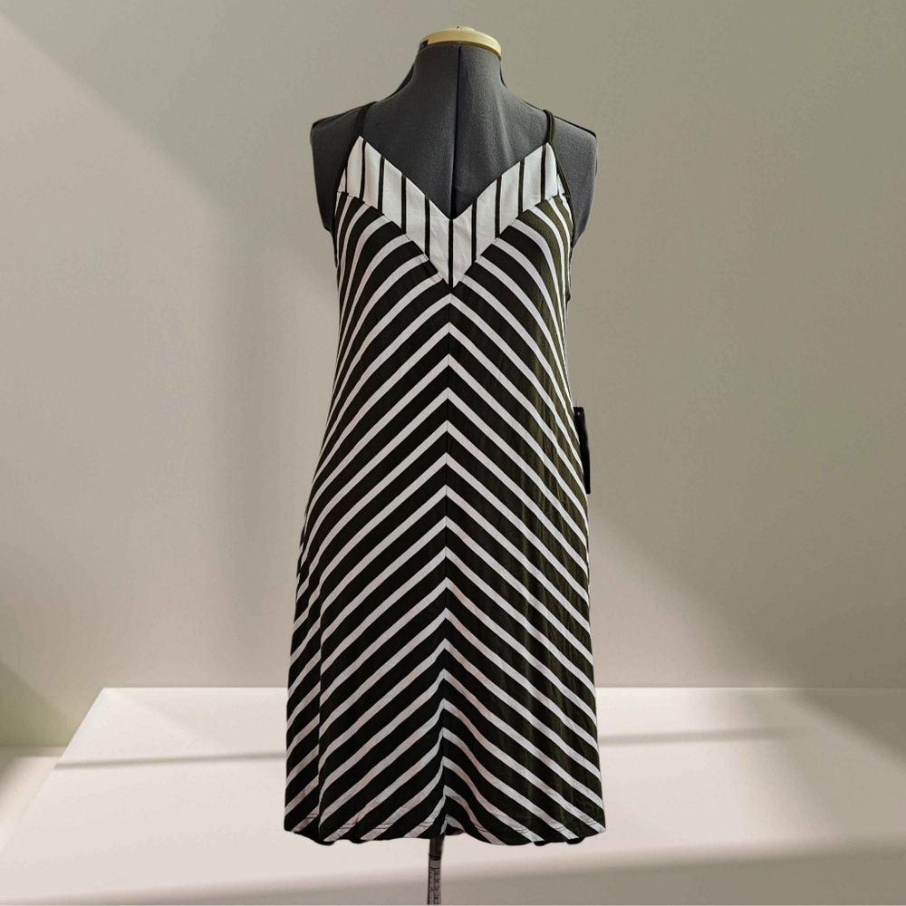 NWT Olive Striped High-Low Racerback Dress